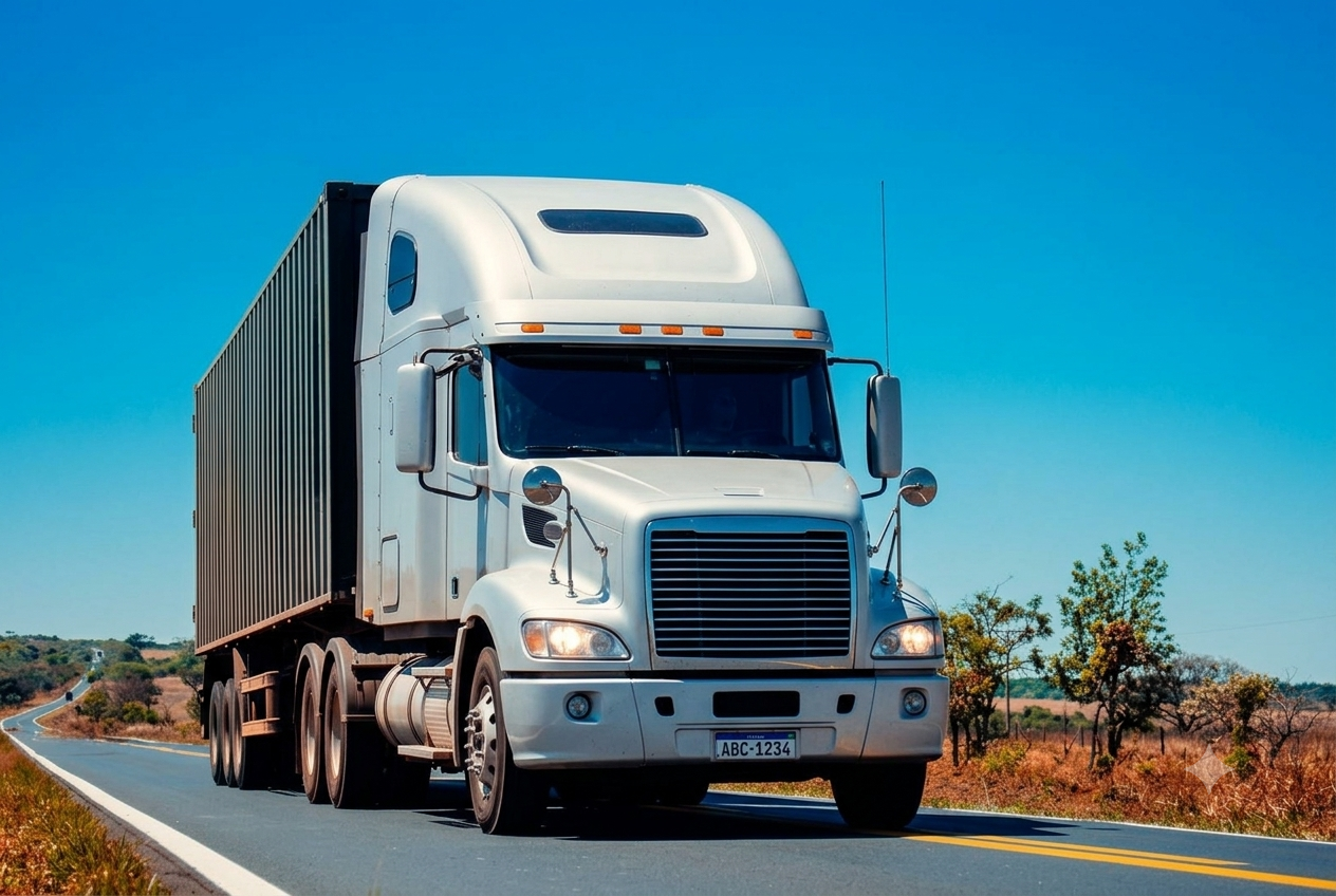 Semi truck driving on the interstate